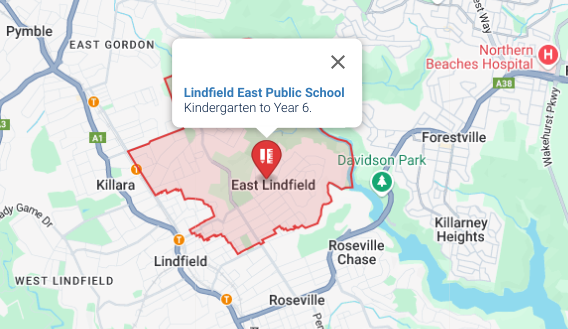 East Lindfield Public School Catchment Area