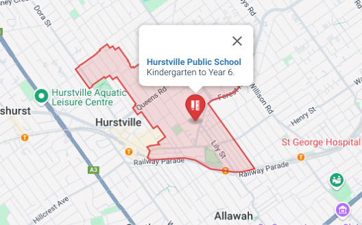 Hurtsville Public School Catchment Area