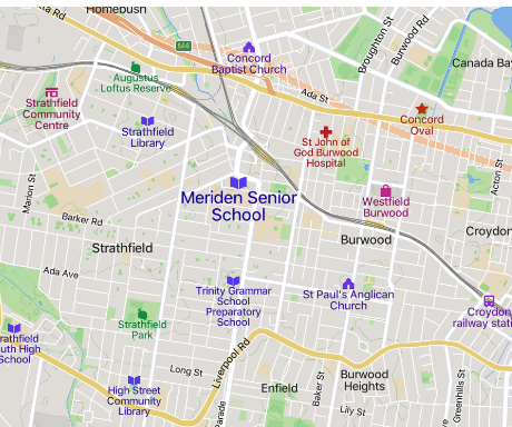 Meriden School Map