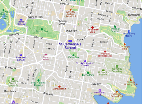 St Catherine's School Map