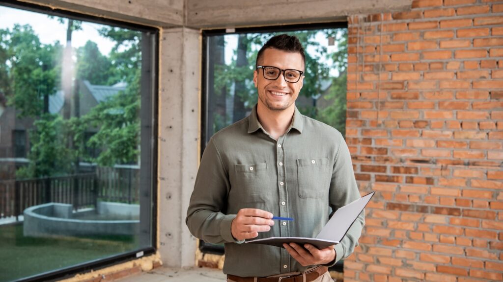 Happy real estate investor